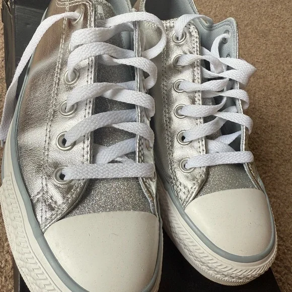NWB Converse All-Star Metallic Silver - Picture 5 of 6